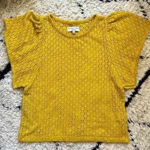 Madewell crochet texture and & thread shirt